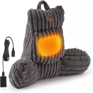 아멜리 홈 온열 인조 모피 독서 베개 3 온도 등받이 USB 전원( 포함 없음) 보온(113°F-131°F) 3시간 자동
