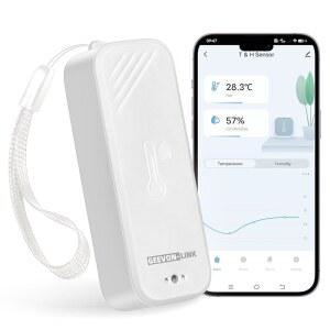 GEVON-LINK 스마트 온도계 습도계, 앱 알림 기능이 있는 WiFi 습도 온도 센서, 무료 데이터 저장소 내보내기, 객실 온실 인큐베이터 와인 저장고용 무선 원격 모니터