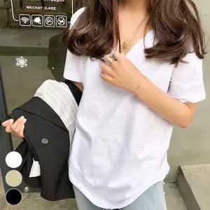 [하프클럽/]라운드넥 루즈핏 슬라브 반팔티 꾸안꾸룩 데일리룩