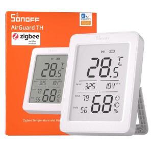 SONOFF SNZB-02DR2 AirGuard TH, 실내 스마트 지그비 온도 및 습도 센서, 3.6인치 LCD 디스플레이, 차트를 통한 앱 모니터링, 알림 알림, 데이터 내보내기, 원격 1팩