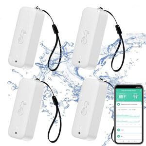 스마트 습도계 온도계: 앱 알림 기능이 있는 방수 습도 및 온도 센서 게이지, 실내 실외 셀프 자석 WiFi 센서, 알렉사(4팩)와 호환 가능
