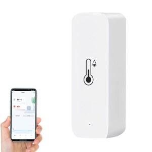 IHSENO WiFi 온도 습도 센서, 앱 알림 기능이 있는 Tuya 무선 모니터, 스마트 라이프 앱이 고정밀 실내 온도계, 허브 필요 없음, 알렉사 호환 (1)