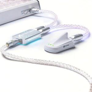 Attack SHARK C07PRO 단결정 구리 커스텀 브레이드 USB-A to 듀얼 타입-C 케이블, 조절 가능한 RGB 조명, 1-to-2 미니 허브, 8KHz X68 R68 키보드 R11 R5 마우스용 CNC 양극 산화 알루미늄 플러그(실버)
