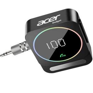 자동차 / 가정 유선 헤드폰용 Acer 가젯 블루투스 수신기, 3.5mm AUX, 무선 드라이브 및 청취, 16H 배터리, 노이즈 캔슬링, 자동 연결 듀얼 페어링 - 블랙