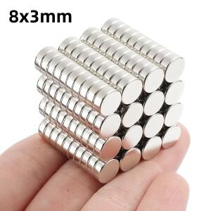 8x3mm 원형 냉장고 자석 소형 사무실 화이트보드 내구성 있는 미니 주방호환용