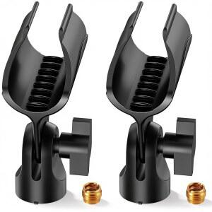 InnoGear 마이크 클립, HyperX SoloCast, QuadCast S, Blue Yeti, Shure SM58 및 기타 마이크를 위한 3/8인치에서 5/8인치 어댑터 조정 가능 홀더