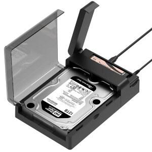 SABRENT USB-C 레이 플랫 도킹 스테이션 u2013 NVMe M.2 + SATA 2.5 u201D / 3.5 SSD /HDD 인클로저, 10Gbps, 도구 없음, 오프라인 클론 기능, USB 3.2 Type-C, Windows, Mac, Linux(DS-UFNC)용