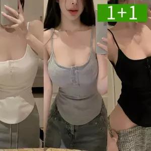 [NS홈쇼핑]1+1 무지 라운드 여성 캡나시 스판 이너 민소매 나시티[36008331]