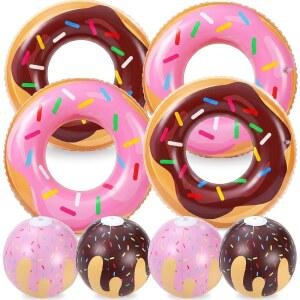Soulchen 8 Pack Inflatable Donut Pool Floats 35.4