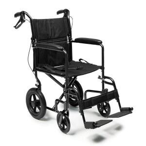 그레이엄 필드 EJ870-1 에베레스트 & 제닝스 디럭스 운송 휠체어, 스틸 프레임 및 업그레이드된 휠, 검은색, 19인치 시트