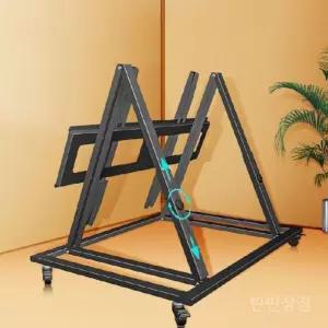프롬프터거치대 이동식 브라켓 스탠드 모니터 바닥 행사 받침대 방송용 브래킷 TV 방송 촬영