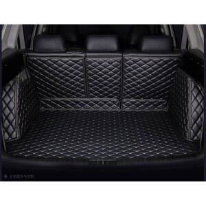 메르세데스 GLC SUV GLC350 GLC260 GLC300 GLC450 2016-2022 3D 풀 커버리지 보호 카고 매트+백레스트 커버+양면 패널 교체 액세서리 블랙 w / 스티칭