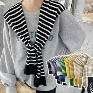 가을 단가라 케이프 스트라이프 케이프 단가라케이프 스트라이프케이프 여성케이프