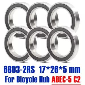 6803-2RS 베어링 17x26x5mm 6 PCS ABEC-5 17 24 5 6803RS 베어링 자전거 허브 전면 후면 허브 휠