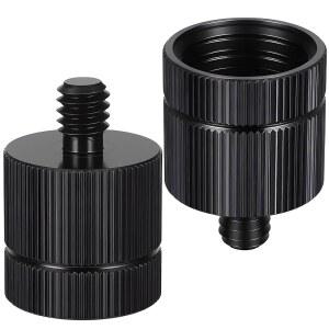 Exircy 2 PCS 삼각대 어댑터 레이저 레벨 변환 5/8-11 암수에서 1/4 수컷, 카메라 어댑터, 사진 장비용 마이크 나사 블랙