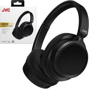 JVC 오버 이어 무선 액티브 노이즈 캔슬링 헤드폰 - 블루투스 5.3 앰비언트 모드, 3가지 오디오 소프트 컴포트 패드, 35시간 배터리, 접이식 및 경량 u2013 마이크 여행 하루 종일 착용 HA-S75N