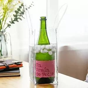 고품질 와인아이스보관 쿨링클러 투명백 술포장바스켓 무지칠링가방 와인칠링백 와인쿨러 WFMF94B