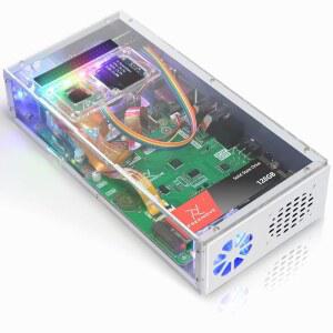 라즈베리 파이 5용 프리노브 PC 케이스 키트(쿨링 팬 포함), 128GB M.2 NVMe SSD 800MB/s, 5MP 카메라, 0.96인치 OLED 화면, 내장 스테레오 스피커, 3.5mm 및 광 오디오(S / PDIF)