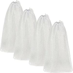 상어 사냥꾼 4피스 나일론 메쉬 첨백 12 x 18인치 드로스트링 포함 낚시 명소 강화