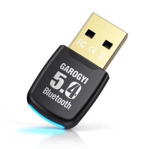 GAROGI USB BLUETOOTH 5.4 PC용 어댑터 - WINDOWS 11/10에서 플러그 앤 플레이 PC 노트북 키보드 마우스 헤드셋 스피커 수신기 및 송신기용 미니 5.4+EDR 동글 11/10/8.1/7과 호환됨