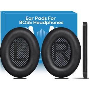 BOSE 헤드폰 교체용 이어 패드는 SQUATE COMFORT 35 / QC35 II QC45 QC25 QC15 QC2 SOUNDTRUE SOUNDLINK 오버이어 소프트 프로틴 가죽 노이즈 캔슬링과 호환됩니다