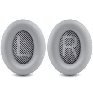 전문가용 교체 이어 패드 BOSE QC 35 / 25 15 QC2 AE2I AE2W 사운드 링크 트루 소프트 단백질 가죽 소음 차단 메모리 폼 (실버)