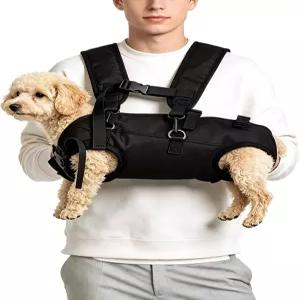 YuxArmor 조절 가능한 반려견 배낭 캐리어 통기성 메시 반려동물 슬링 노약자 부상자 및 장애인 위한
