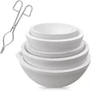 787인치 도가니 통이 있는 6팩 세라믹 그릇 000g/500g/250g/150g/00g 석영 용융 접시 냄비 주조용 정제