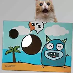 고양이 냥이 스크래쳐 캣하우스 박스집 블루 숨숨집