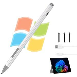 SURFACE PRO 펜 스타일러스 - PRO용 12 / 11 10 X 9 8 7 6 5 GO 3 2 BOOK LAPTOP STUDIO (4NIBS 4096 압력 민감도 팜 리젝션 재사용 가능)