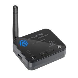 아반트리 오디오캐스트 4 - 헤드폰 및 일부 보청기용 AURACAST BLUETOOTH TV 송신기 APTX 어댑티브 HD 광학 AUX 출력 미래 준비 업그레이드 가능