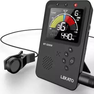 메트로놈 튜너 LEKATO 충전식 대형 LCD 컬러 디스플레이 3인치 디지털 메트로 톤 발생기 기타 베이스