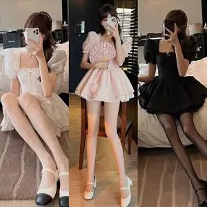 [교복몰]고품질 TBZ 스퀘어넥 프릴 미니드레스 컨셉의상 졸업사진 반티 코 피로연원피스 웨딩드레스 WFMFG