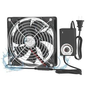 속도 조절기가 있는 컴퓨터 팬 AC-DC 전원 어댑터가 12V 온실 성장 탄트 파충류 테라리움 수신 증폭기 XBOX DVR 냉각용 EIOVNUR 고풍량 5.5인치 플러그인