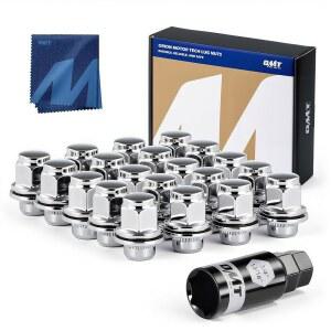 오리온 모터 테크 M12X1.5 러그 너트 12X1.5MM MAG 휠 도요타 아발론 캠리 코롤라 하이랜더 RAV4 시에나 매트릭스 프리우스 벤자 크라운 OEM 팩토리 휠 20개 세트