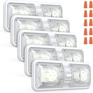 알레스 RV LED 조명 내부 12V 볼트 고정 장치 000LM 8W 캠퍼 RV/캠퍼/트레일러/보트용 스위치 포함 천장 돔