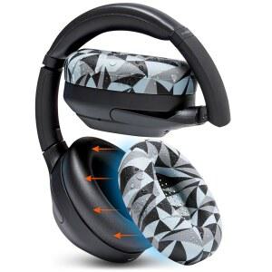 WC 스웨트Z XM4 - WC의 소니 WH1000XM4용 특허 보호 이어패드 스웨트 커버 | WH-1000XM4 헤드폰용 실리콘 이어 땀 방지 및 쉽게 세탁 가능 지오 그레이