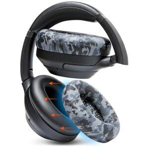 WC 스웨트Z XM3 - WC의 소니 WH1000XM3용 특허 보호 이어패드 스웨트 커버 | WH-1000XM3 헤드폰용 실리콘 이어 땀 방지 및 쉽게 세탁 가능 블랙 카모