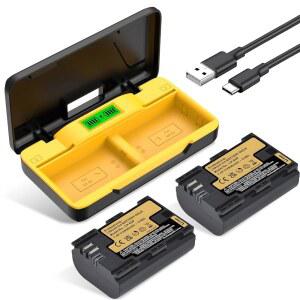 TAVT 2-PACK 2850MAH LP-E6P LP-E6N LP-E6 LP-E6NH BATTERY & PD20W FAST CHARGER+SD CARD SLOTS U2013 COMPATIBLE WITH CANON EOS R5 R5II R6 R7 5D (II /III /IV) 5DS 5DS R 6D 7D 60D-90D XC10