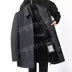 하프 기모 반코트 모직 가을 얼 중년 크롭 남성 겨울