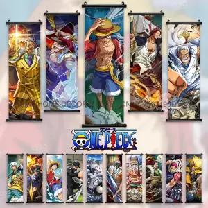 유모차 바퀴 교체 원피스 포스터 홈 장식 원숭이 DLuffy 벽 예술 Roronoa Zoro 애니메이션 스크롤 그림 버