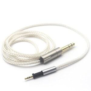 유카무 은도금 구리 땋은 교체 케이블 AKG K450 K451 K452 Q460 K480 헤드폰 1/4인치 6.35MM 4피트 1.2M 호환