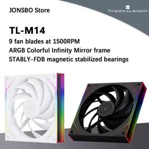 써멀라이트 TL-M14 9블레이드 고풍량 섀시 팬 S-FDB 보조 베어링 1500RPM 속도 인피니티 미러