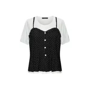 [르샵]잔꽃 패턴 레이어드 반팔 블라우스 DQ2BA060A _P428312317