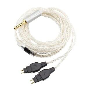 유카무 4.4MM 밸런스 헤드폰 케이블 젠하이저 HD650 HD600 HD580 HD660S HD660S2 HD58X 매스드롭 HD6XX 헤드폰 8코어 실버 플레이트 교체용 와이어 8피트 2.5M