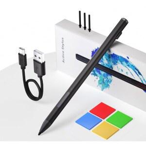SURFACE PENCIL - PRO용 스타일러스 12 / 11 10 X 9 8 7 + 6 5 GO 3 2 BOOK LAPTOP STUDIO (4NIBS 포함) 4096 압력 민감도 팜 리젝션 리차지 서피스 프로