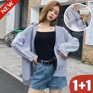(26년 신상) 1+1 날씬해보이는 여성 스프 가오리 자외선 차단 하프 셔츠 가디건 봄 여름 루즈핏 독특한 스