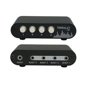 테네알레이 4 IN 1 OUT / AUX 3.5MM 스테레오 오디오 입력 신호 소스 스위처 4방향 스위치 셀렉터 스플리터 박스 M41