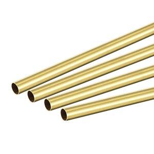 UXCELL 황동 원형 튜브 5.5MM OD 0.2MM 벽 두께 300MM 길이 파이프 4개