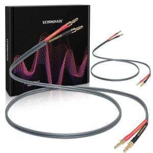 2팩 12AWG 4M 하이엔드 하이파이 OFC 스피커 케이블(바나나 플러그 포함) 2쌍 이중 와이어 냉간 용접 산소 프리 구리 케이블(4MM 금 도금 바나나 포함) 오디오 홈 시어터용